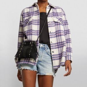 Brand new Maje Suede studded M bag black